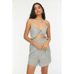 Trendyol Green Striped Cut Out Detailed Jumpsuit siva