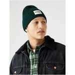 Dark green men's ribbed winter hat Wrangler - Men's crna, bijela