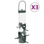 vidaXL Hranilice za ptice 3 kom tamnozelene 17 x 17 x 32 cm