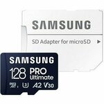 Samsung PRO Ultimate 128 GB microSD memory card with SD card adapter