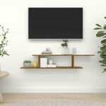 vidaXL Zidna TV polica dimljeni hrast 125x18x23 cm konstruirano drvo
