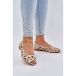 PE2 Perforated Ballerinas With Open Toes Gold Calgis smeđa