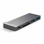 Satechi Aluminium TYPE-C Passthrough USB Hub (3x USB 3.0,MicroSD) - Space Grey