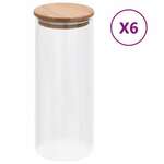vidaXL Staklenke za pohranu s poklopcima od bambusa 6 kom 1000 ml