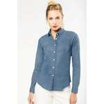 LADIES’ DENIM SHIRT - Chambray Blue,2XL