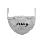 Pray Wording Heather Face Mask Grey siva