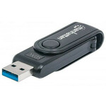 MANHATTAN Čitač memorijskih kartica Mini, 24 u 1, USB 3.0, crni, vanjski