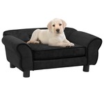 vidaXL Sofa za pse crna 72 x 45 x 30 cm plišana