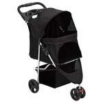 vidaXL Sklopiva kolica za pse crna 80 x 46 x 98 cm od tkanine oxford
