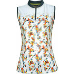 Callaway Womens Sleeveless Engineered Fading Shift Geo Polo Brilliant White XS