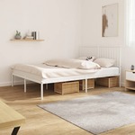 vidaXL Metalni okvir za krevet s uzglavljem bijeli 135x190 cm