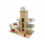 EcoToys W04B047B drvena garaža s autićima i helikopterom
