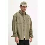 Pamučna košulja Dickies za muškarce, boja: zelena, relaxed, s klasičnim ovratnikom, DK0A4YF5MGR1
