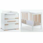 Leo komoda i krevetić delux white/beech