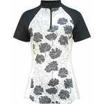 Callaway Womens Texture Floral Polo Brilliant White XS