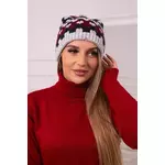 Kesi Women's cap Laila K283 grey+navy blue tamnocrvena