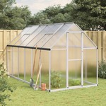 vidaXL Staklenik s okvirom srebrni 334 x 169 x 195 cm aluminijski