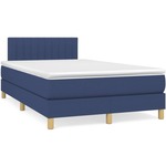 Krevet s oprugama i madracem LED plavi 120 x 190 cm od tkanine