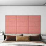 vidaXL Zidne ploče baršunaste 12 kom ružičasti 60 x 30 cm 2,16 m²