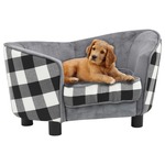 vidaXL Sofa za pse siva 68 x 38 x 38 cm plišana