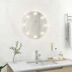 Zidno ogledalo s LED svjetlima okruglo stakleno Φ 50 cm 1 s LED svjetlima