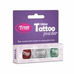 TyToo: Set crvenog, srebrnog i svijetlo tirkiznog sjajnog praha 3x2,5ml