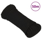 vidaXL Radno uže crno 3 mm 50 m poliestersko