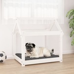 vidaXL Krevet za pse bijeli 71x55x70 cm od masivne borovine