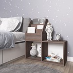 vidaXL Stalak za dječje časopise sivi i hrast 71x30x78,5 cm od iverice