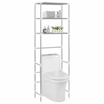 vidaXL Stalak iznad toaletne školjke s 3 police srebrni 53x28x169 cm