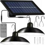 2x solarno viseće 80W LED svjetiljke hladno bijelo 3600mAh IP44