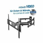 Transmedia Full-Motion Bracket for flat screens 32" - 70" for corner mounting