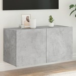 vidaXL TV ormarić s LED svjetlima siva boja betona 80x35x41 cm