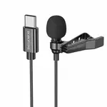 BOROFONE LAVALIER MIKROFON BFK11 ELEGANT TYPE- C CRNI