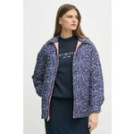 Dvostrana jakna Pepe Jeans FLEUR DAILY za žene, boja: ružičasta, za prijelazno razdoblje, oversize, PL402499