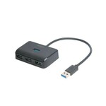DELTACO USB-A hub 4x USB-A, , 5 Gbps, s dodatnom ulaznom snagom, CRNI