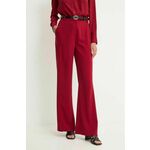 Hlače Calvin Klein za žene, boja: bordo, trapez, visoki struk, K20K207155
