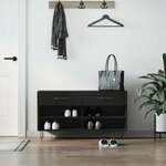 Klupa za cipele crna 102 x 35 x 55 cm od konstruiranog drva