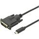 Digitus USB-C™ / DVI adapterski kabel USB-C™ utikač, DVI-D 24+1-polni utikač 2.00 m crna AK-300332-020-S sa zaštitom, dvostruko zaštićen USB-C™ Display kabel