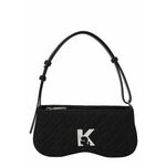 KARL LAGERFELD JEANS Torba za na rame crni traper / srebro