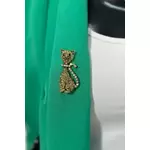 Brooch Cat A-2-21-10 gold color zelena