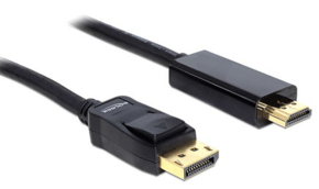 DELOCK DisplayPort HDMI transformator Crno 5m 82441