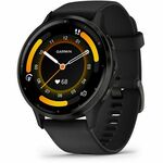 Garmin Venu 3 pametni sat, Slate Stainless Steel Bezel with Black Case and Silicone Band