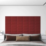 vidaXL Zidne ploče od tkanine 12 kom boja vina 30 x 15 cm 0,54 m²