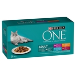 Purina ONE Adult mokra hrana za mačke s piletinom, govedinom, janjetinom, morskom ribom 40 x 85 g