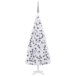 vidaXL Umjetno božićno drvce s LED svjetlima i kuglicama 500 cm bijelo