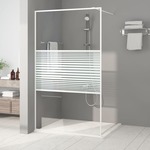 vidaXL Pregrada za tuš bijela 115 x 195 cm s prozirnim staklom ESG