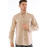G723 DEWBERRY MEN'S SHIRT-BEIGE kremasta