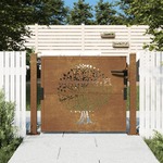 vidaXL Vrtna vrata 105 x 80 cm od čelika COR-TEN s uzorkom stabla