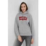 Dukserica Levi's za žene, boja: siva, s kapuljačom, 18487.0020-Greys